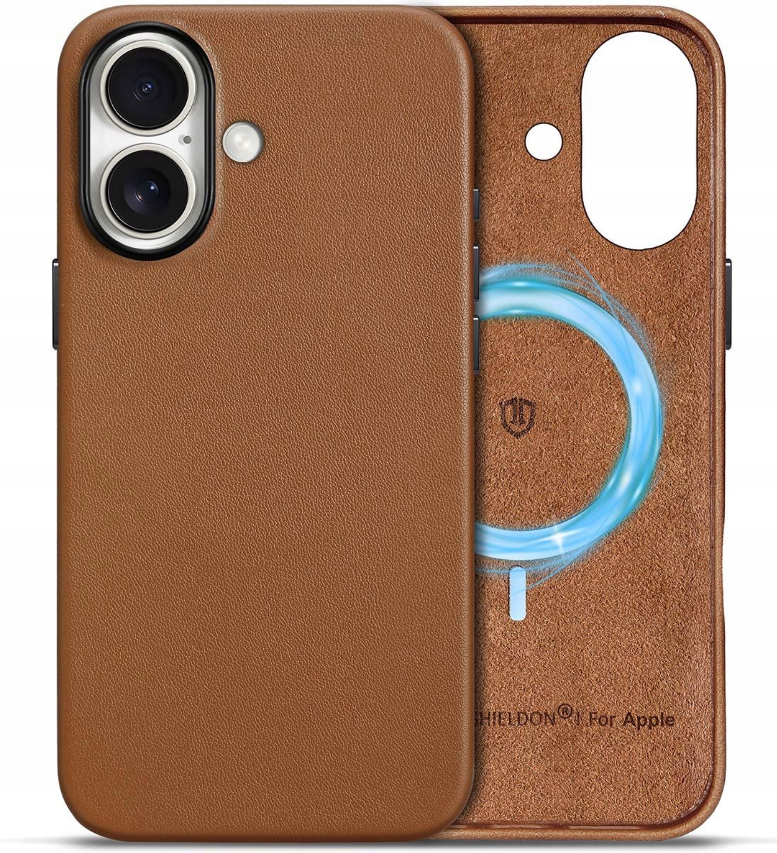 Pouzdro Zadní Kryt Shieldon pro iPhone 16 MagSafe Přírodní hovězí kůže