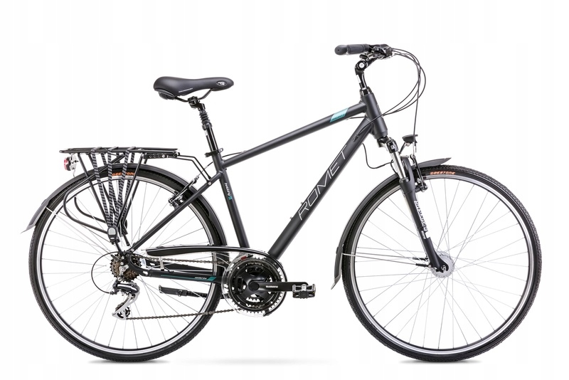 Rower Trekingowy Romet Wagant 3 Czarno-Turkusowy rama 21 cali