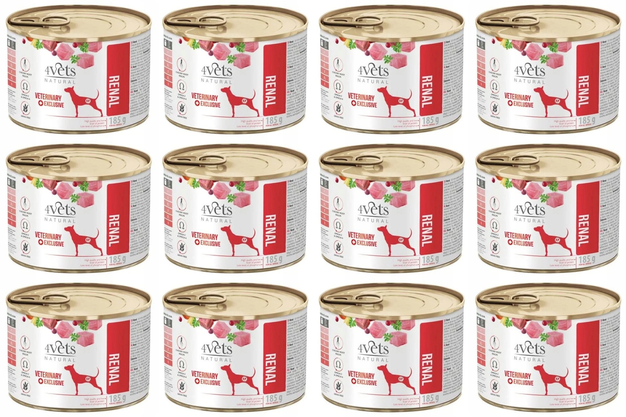 Levně 4Vets Natural Dog Renal 12 x 185 g