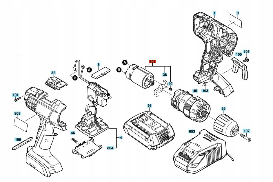 BOSCH SILNIK DO WKRĘTARKI GSB 14,4-2-LI Rodzaj silnik