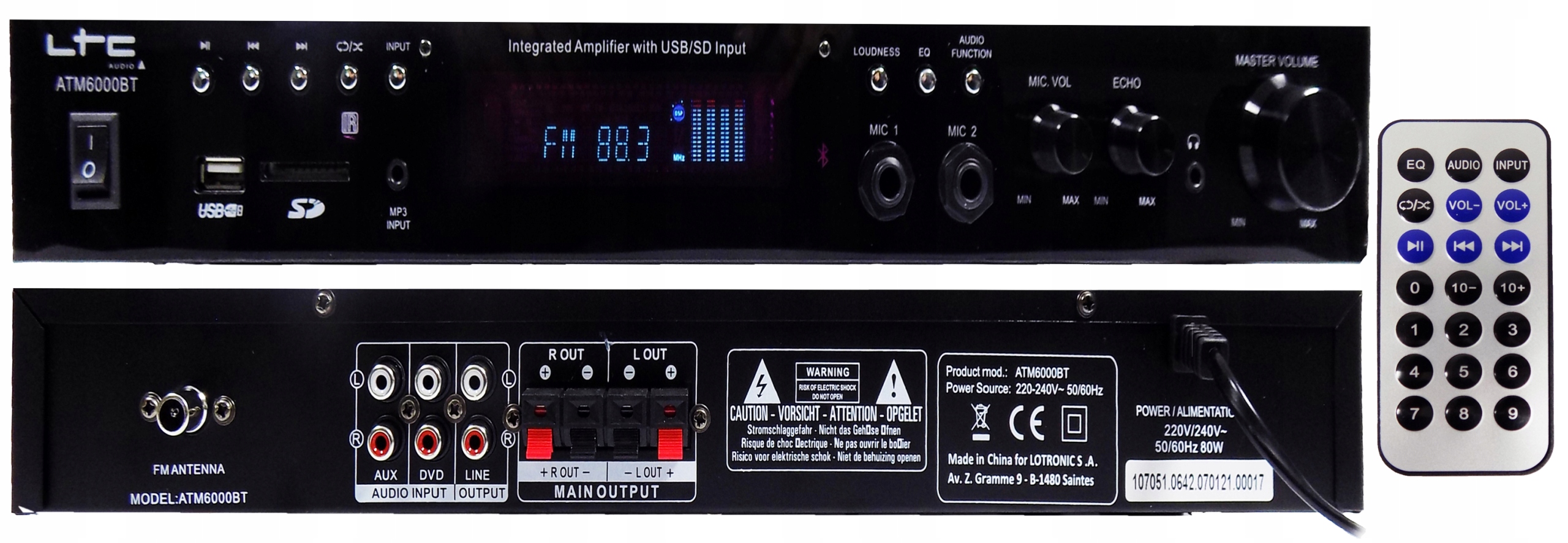 KINO DOMOWE KOLUMNY GŁOŚNIKOWE STEREO AMPLITUNER BLUETOOTH RADIO USB SD AUX Moc znamionowa RMS 350 W