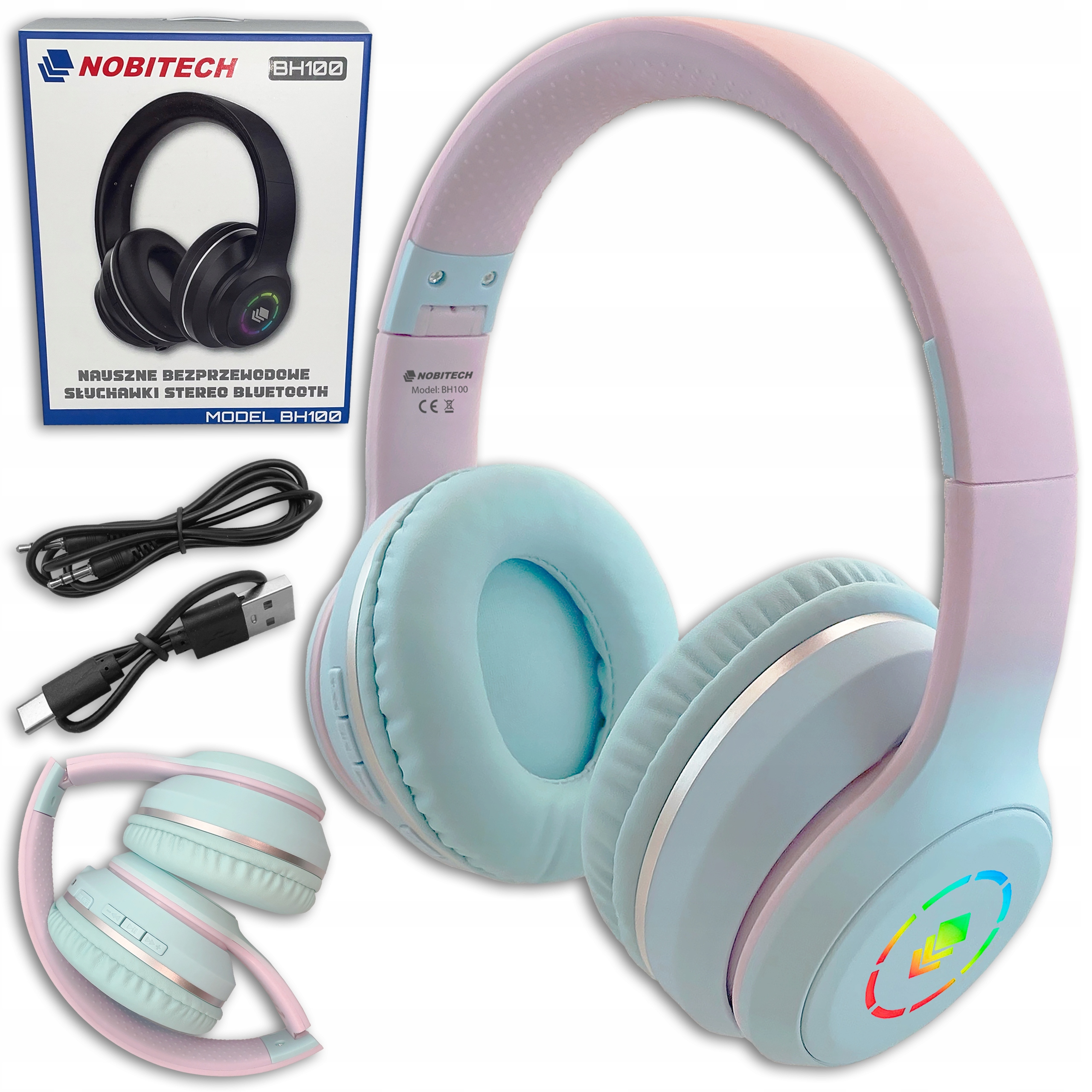 SŁUCHAWKI BEZPRZEWODOWE BLUETOOTH NAUSZNE MIKROFON