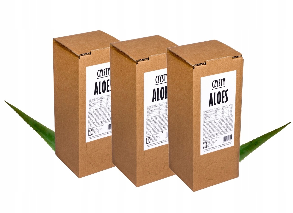 sok aloesowy 100% sok z aloesu tłoczony aloes Nfc 3x1,5L bez cukru