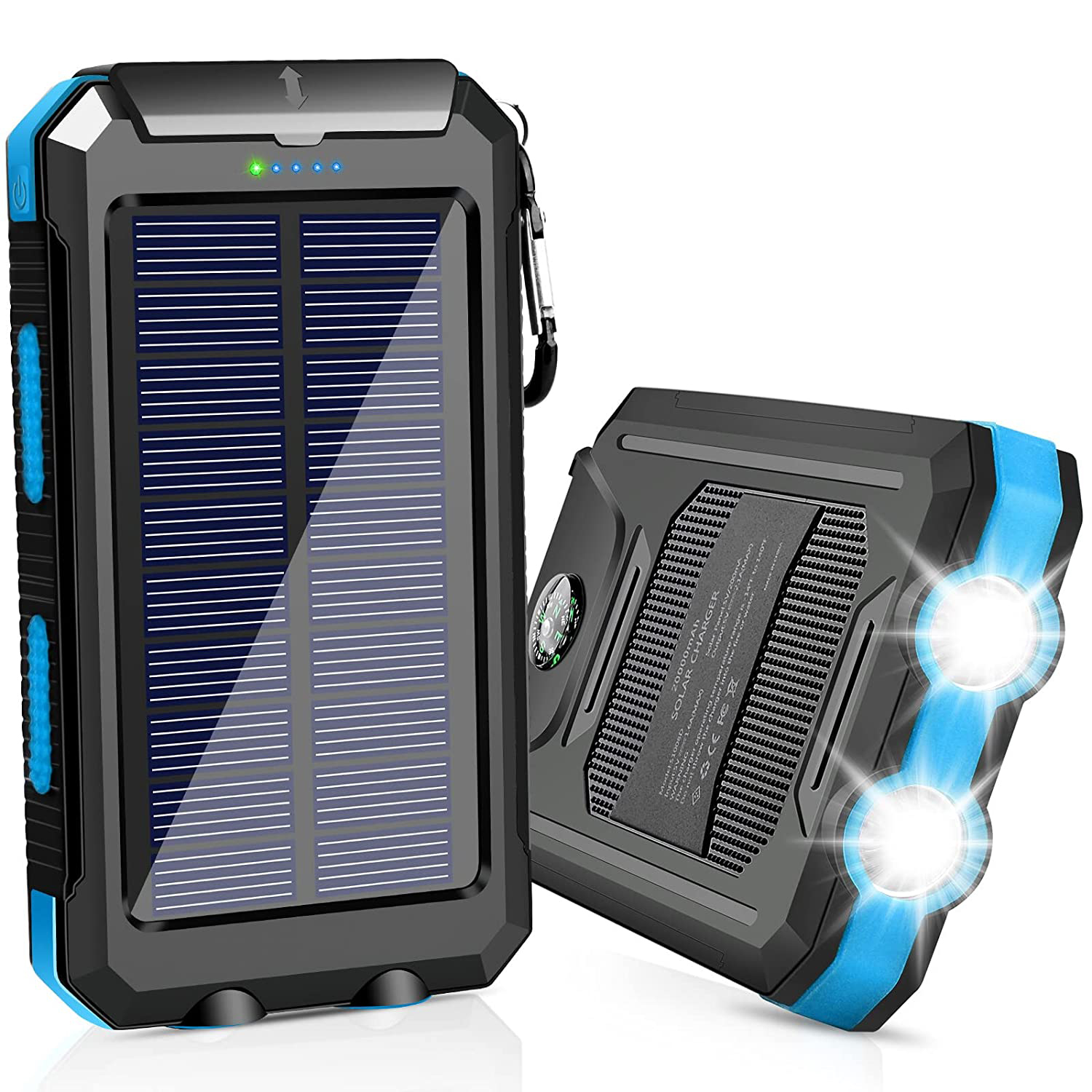 POWERBANK SOLARNY 30000 mAh LATARKA KOMPAS 2x USB