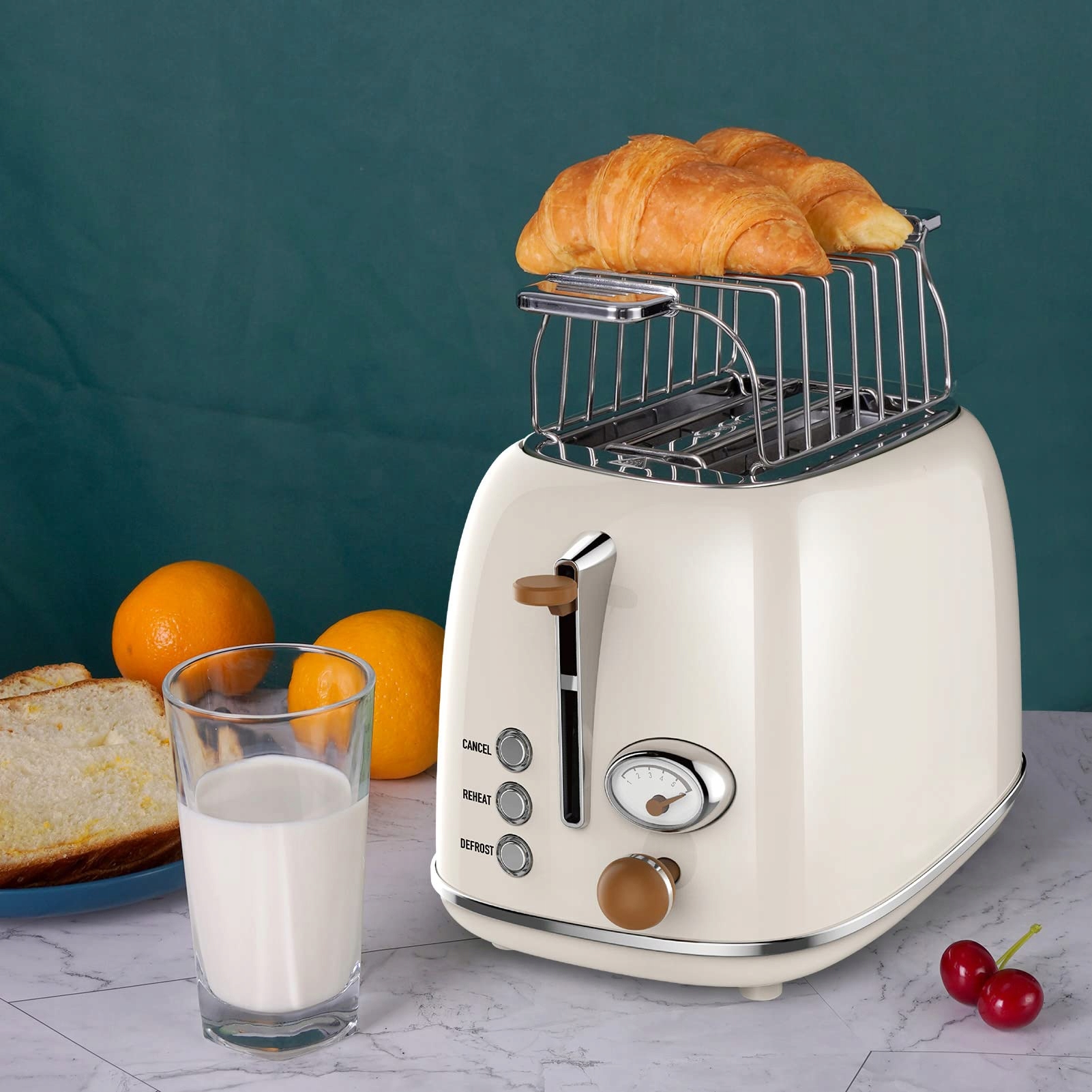 WILTAL Toster Retro 2 Kromki, 6 Poziomów, Stal Nierdzewna, Podgrzewacz — miniatura 2