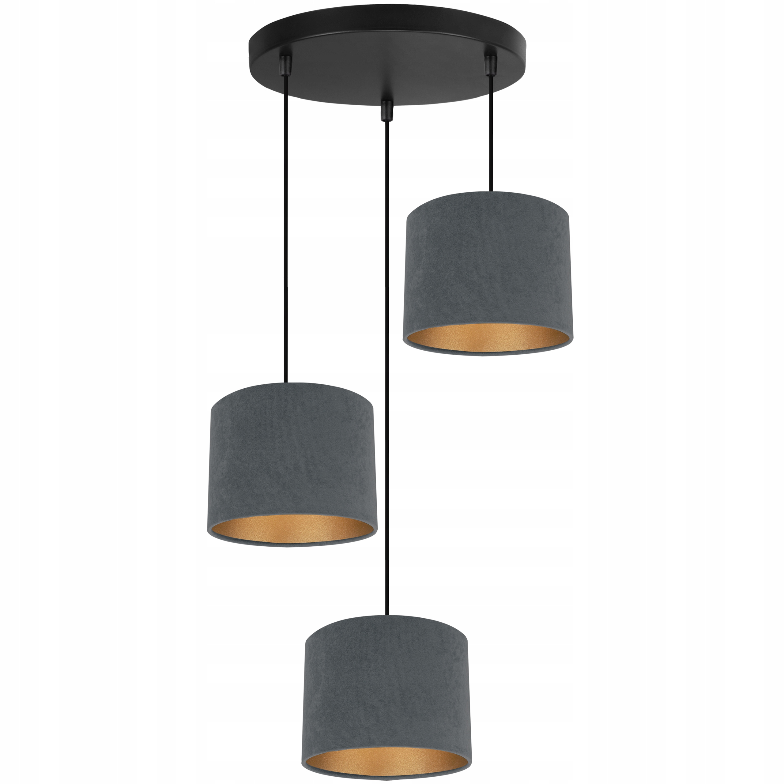 Závěsná Stropní Lampa S Stínítkem Antracit Šedá Zlatá Glamour E27