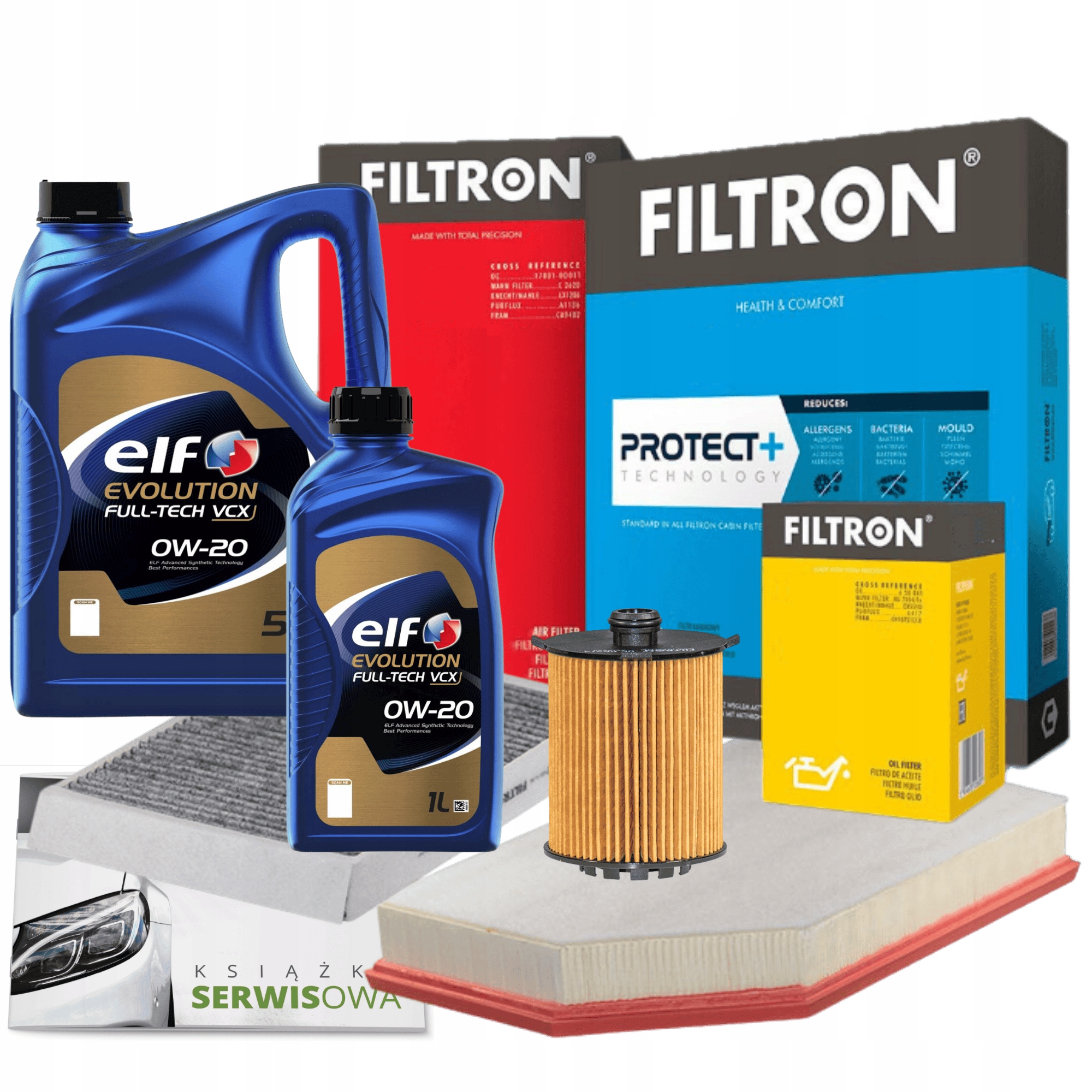 Volvo V70 III D2 120 D3 150 D4 181 Olej Elf VCX 0v20 3 filtre Filtron
