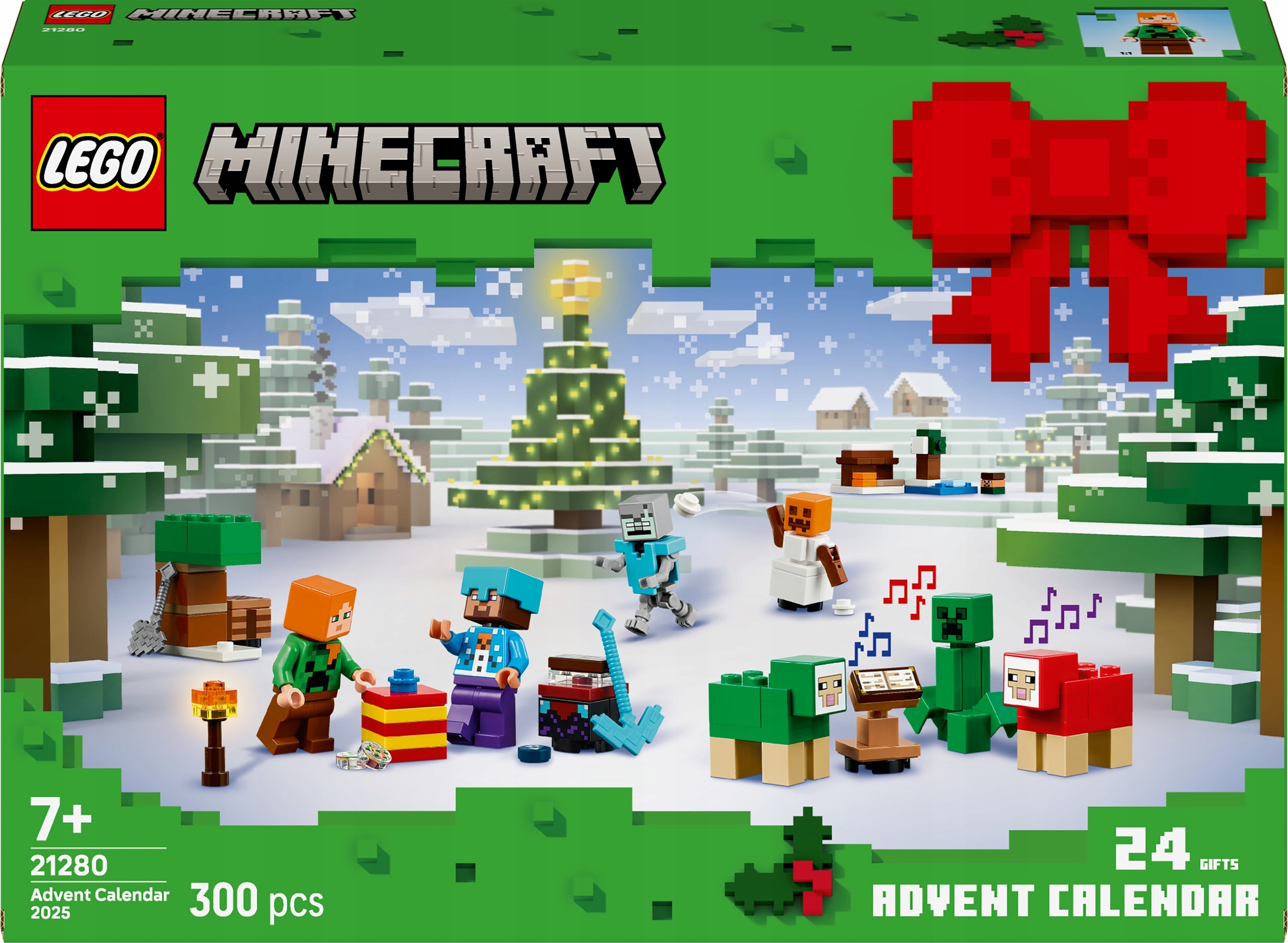 Lego Minecraft 21280 Adventní kalendář na rok 2025 Figurky Vánoční stromek Mikuláš