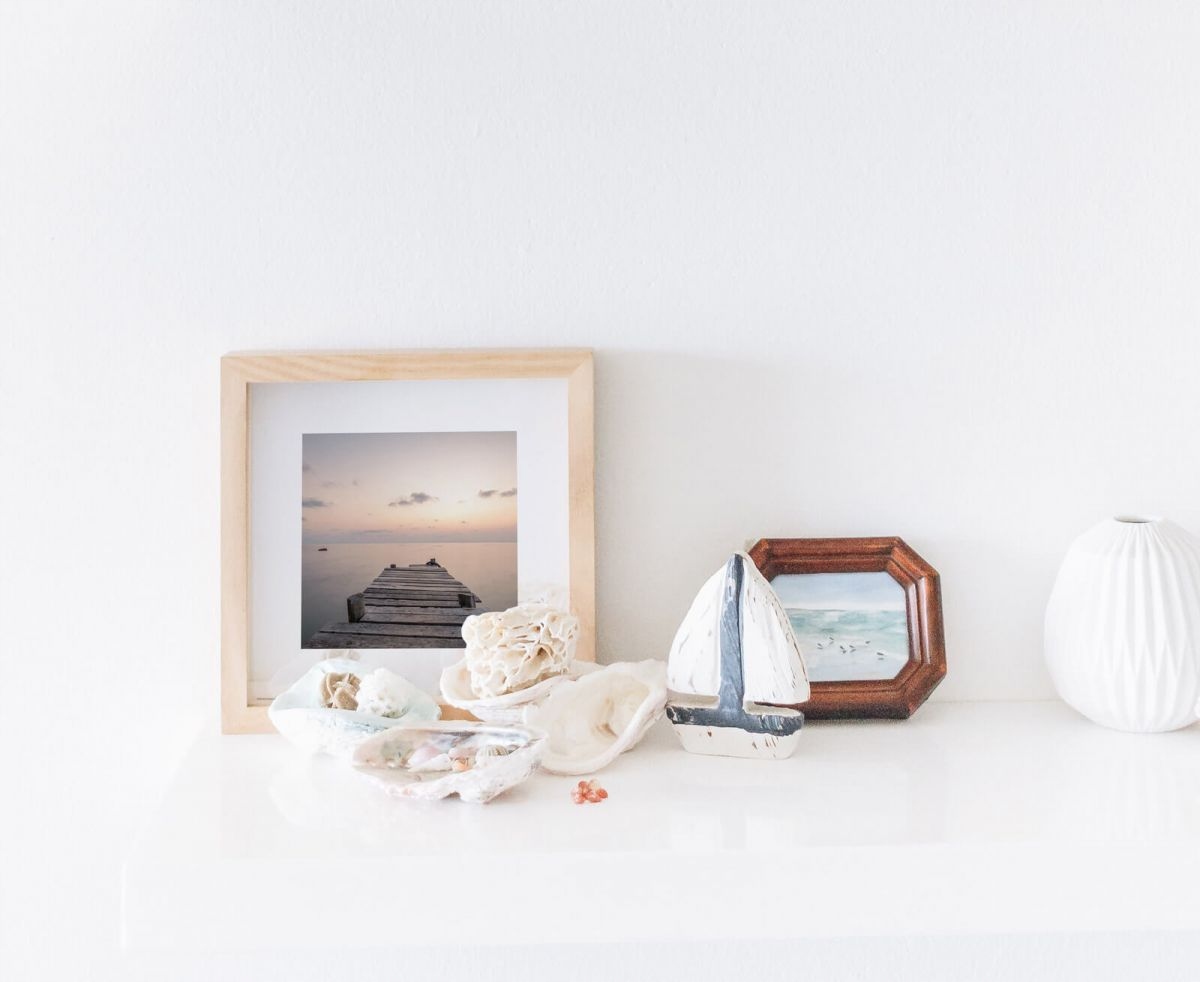 Drewniane Molo reprodukcja ścienna 40x40 cm Tematyka pejzaże