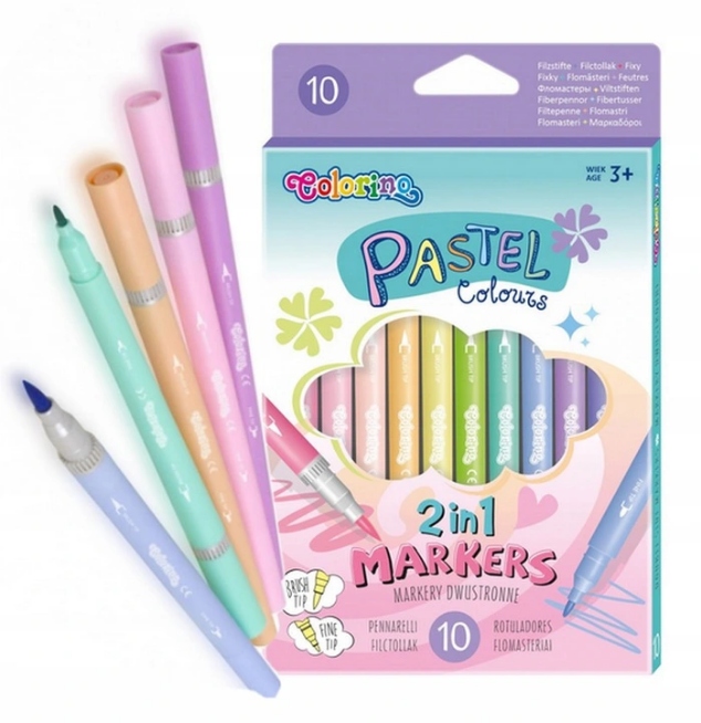 

Markery dwustronne 2w1 Pastel Colorino