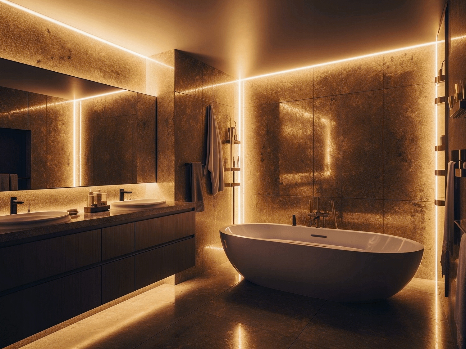 TAŚMA LED COB 12V 480LED 5M IP67 LINIA ŚWIATŁA NEON 3000K Jasność 4950 lm