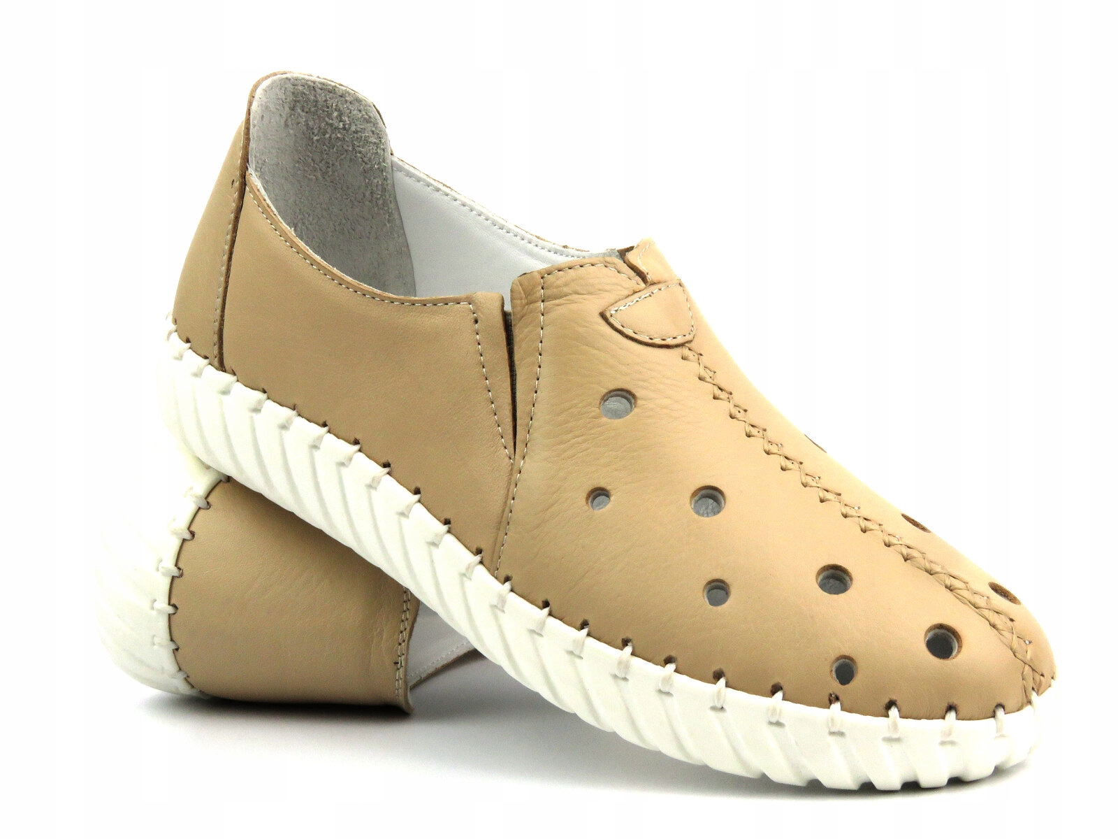 PÓŁBUTY DAMSKIE ARTIKER 54C0561 WIOSENNE SKORZANE BEŻ