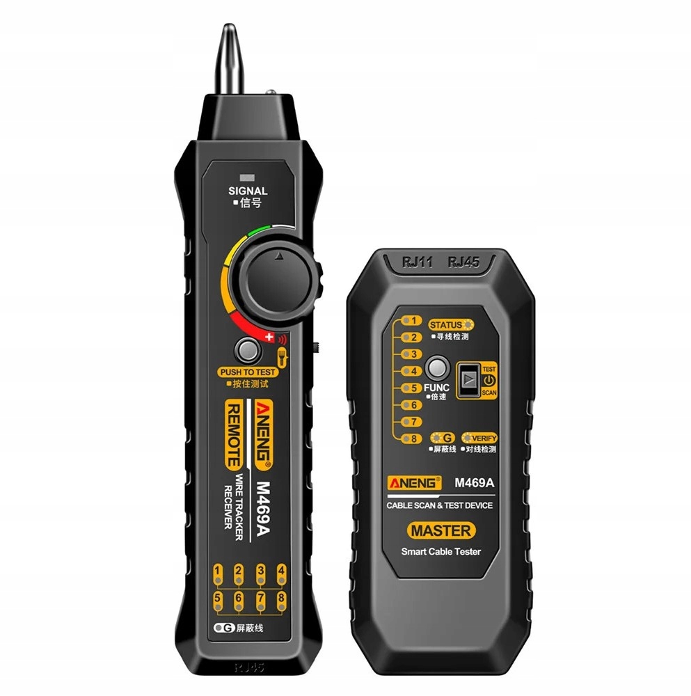 Tester A Lokalizátor Detektoru Síťových Kabelů RJ45 RJ11 Aneng M469A