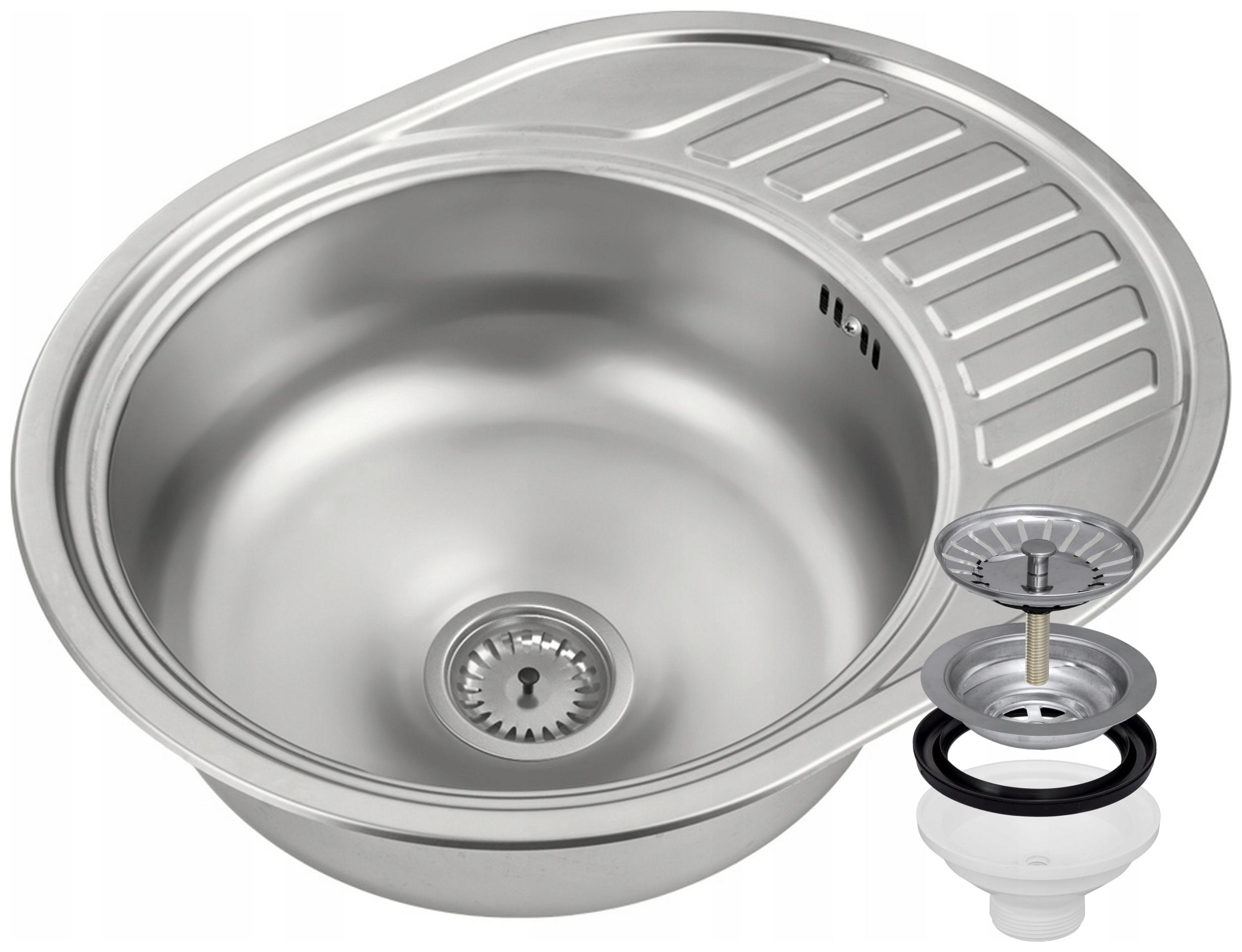 Oceľový Drez 1-KOMOROVÝ Okrúhly Odkvapkávač 94759