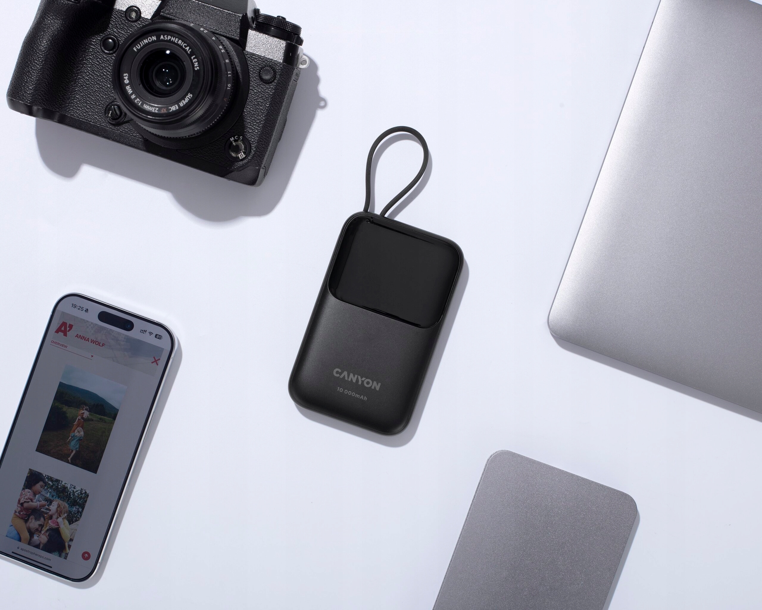 CANYON Powerbank OnPower 101 z kablem 10000 mAh PD22.5W Czarny — 15