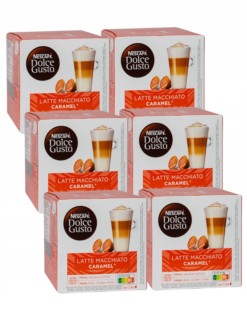 Café capsules Latte macchiato caramel, Nescafé Dolce Gusto (x 16