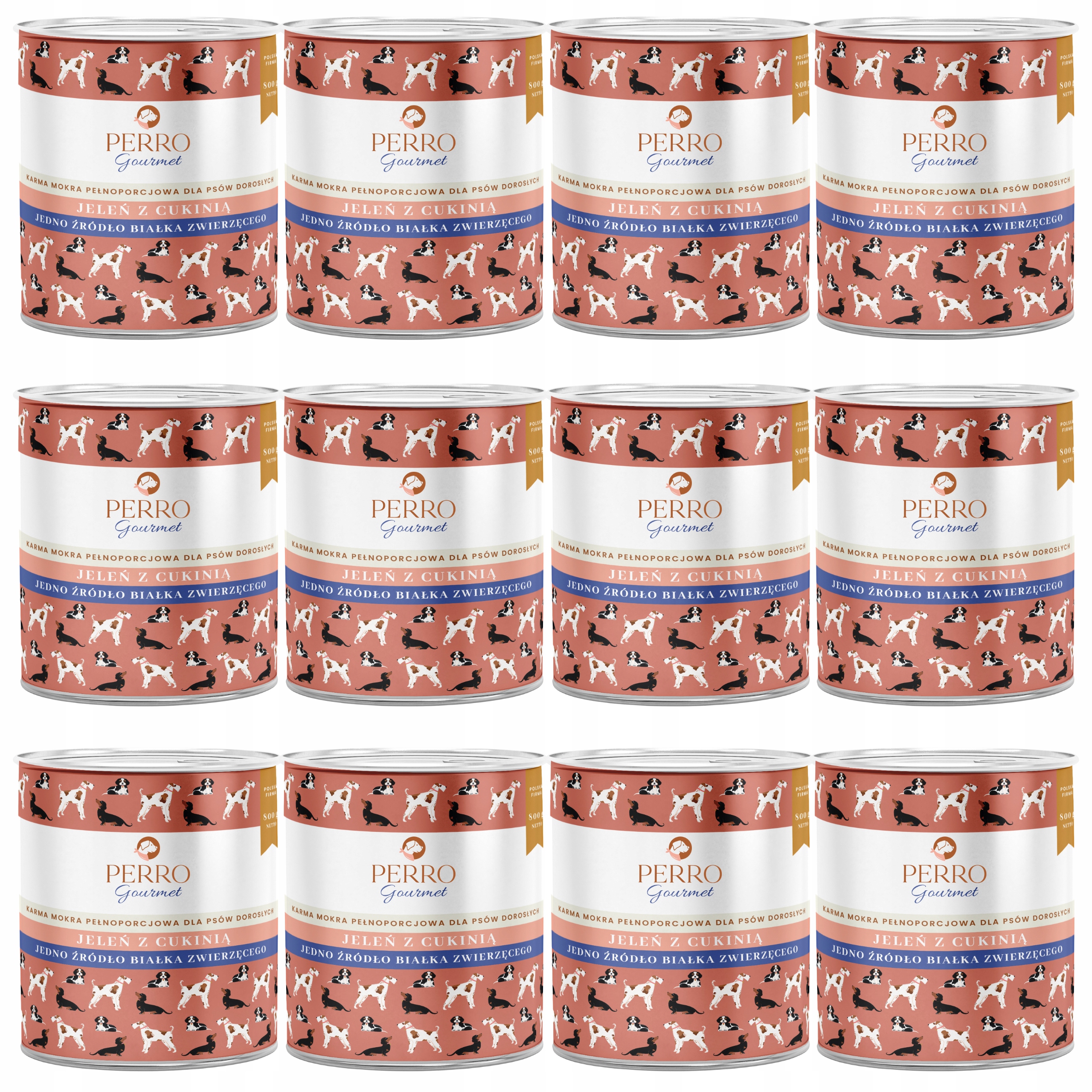 Perro vlhké krmivo pro psy Gourmet Jelen s cuketou 12 x 800 g
