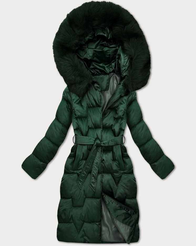 Zimní Bunda S Kapucí B8305 Zelená S (36)