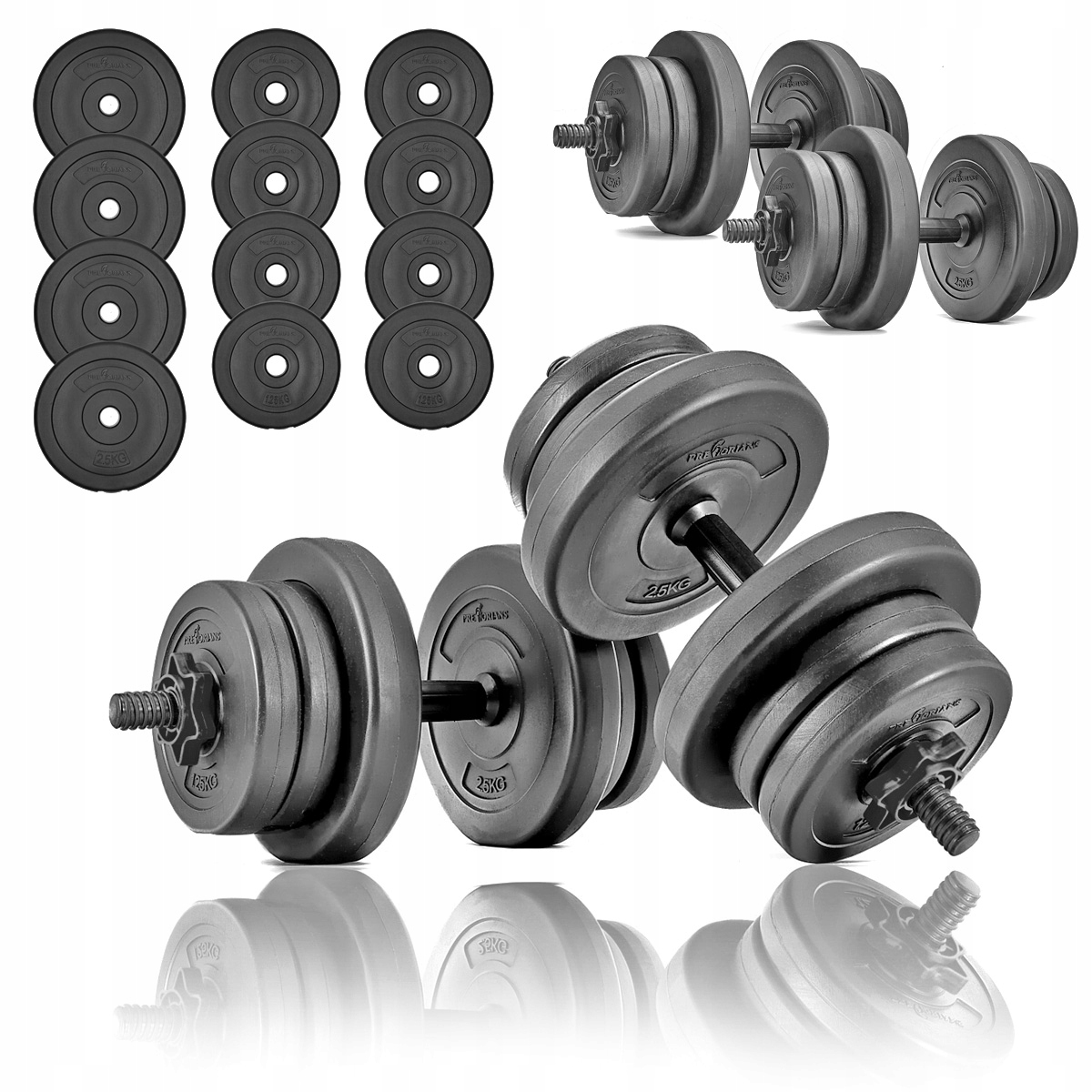 HANTLE SZTANGIELKI REGULOWANE BITUMICZNE CIĘŻARKI DO ĆWICZEŃ 2X10KG