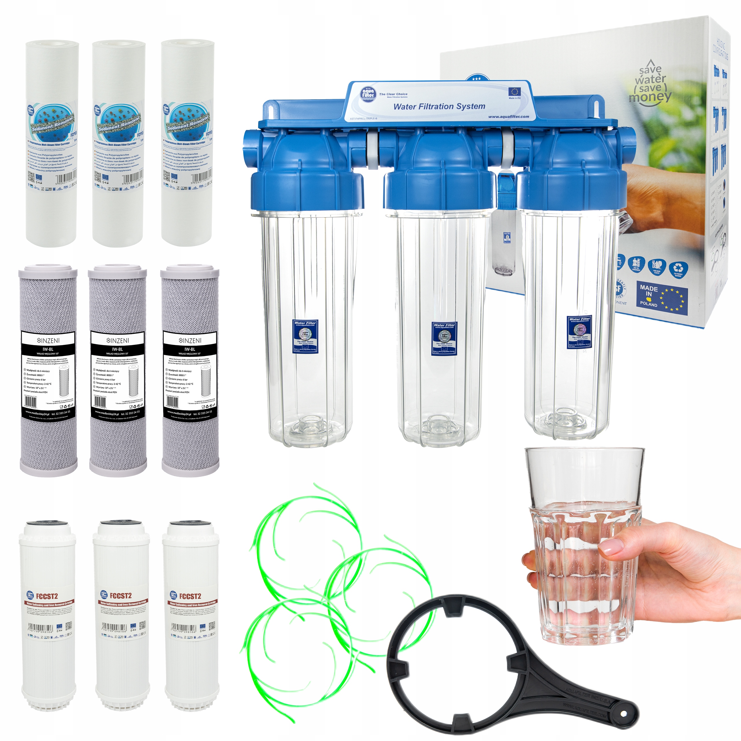 Filtr na twardą wodę i żelazo cały dom Aquafilter 3/4 cala