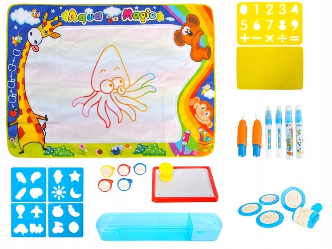 Mata wodna do malowania RYSOWANIA pieczątki formy KOLOROWY ZESTAW XXL EAN (GTIN) 5905699150218