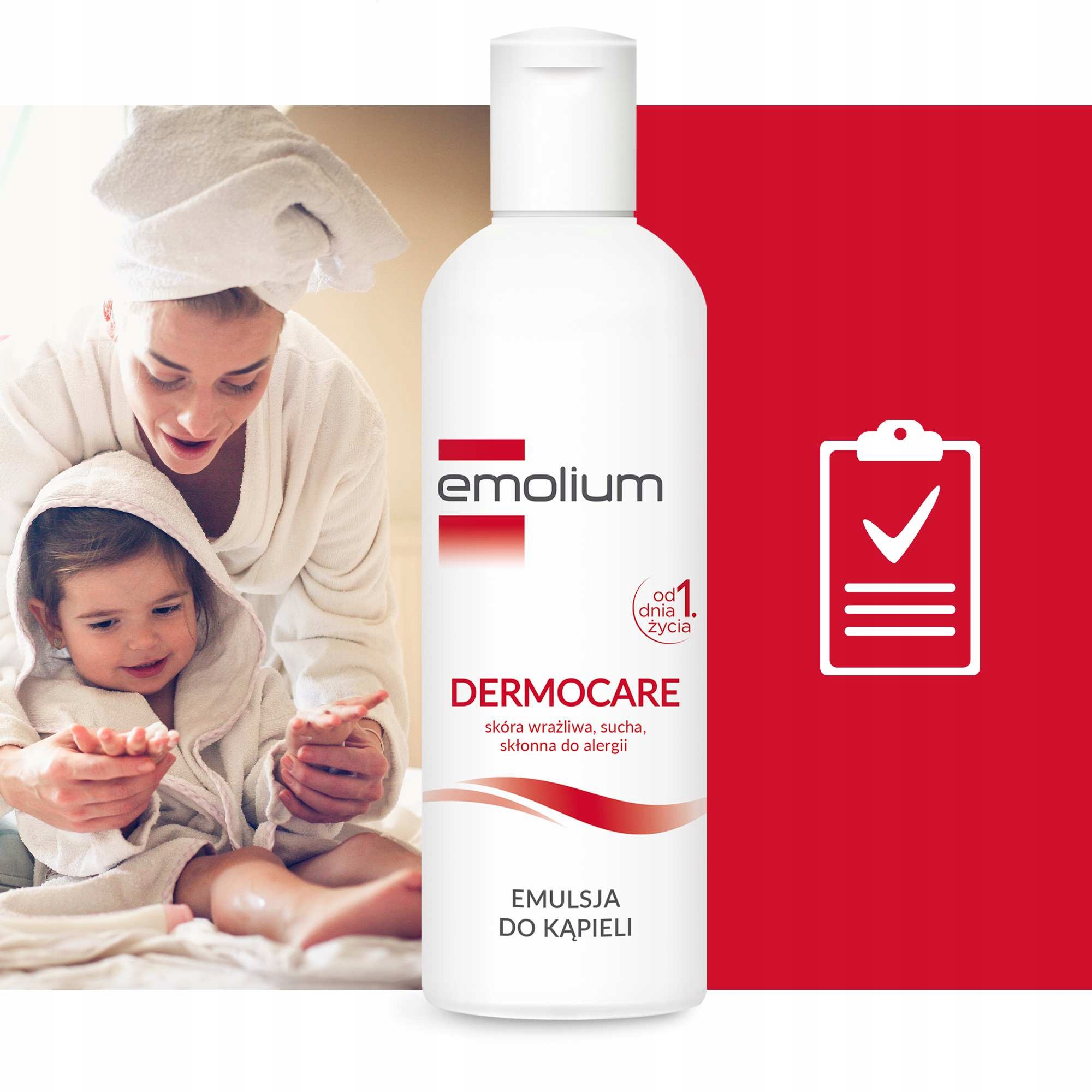 EMOLIUM DERMOCARE Emulsja do kąpieli 200 ml Nazwa EMOLIUM EMULSJA DO KĄPIELI