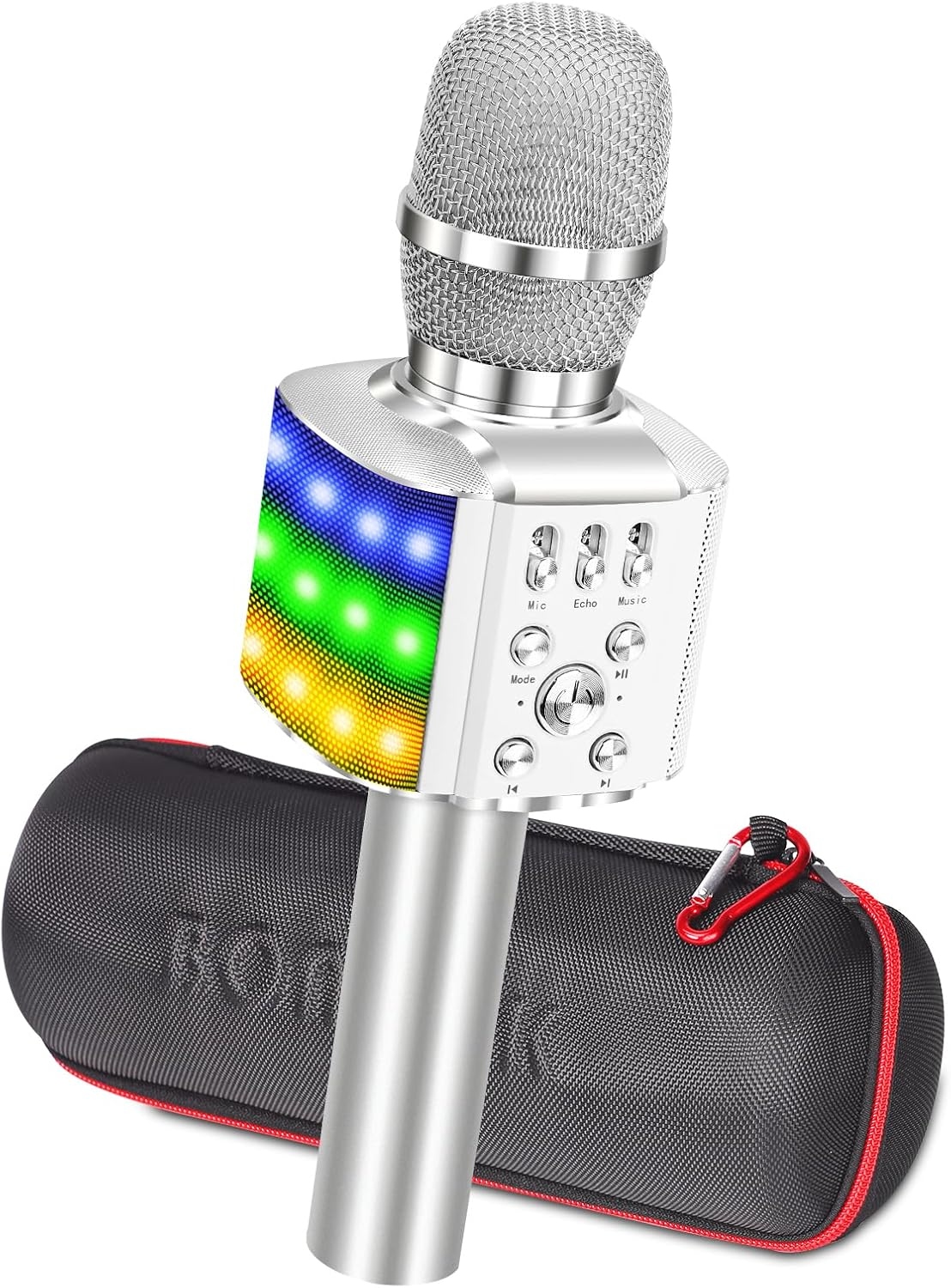 Mikrofon Pro Karaoke Bonaok Přenosný Bezdrátový Bluetooth Pouzdro