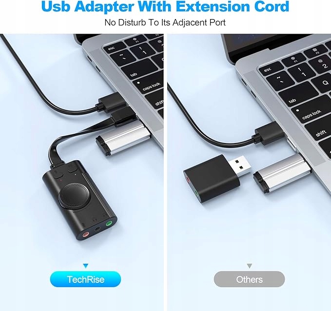 TechRise ZEWNĘTRZNA KARTA DŹWIĘKOWA USB ROZDZIELACZ STEREO Model TYB