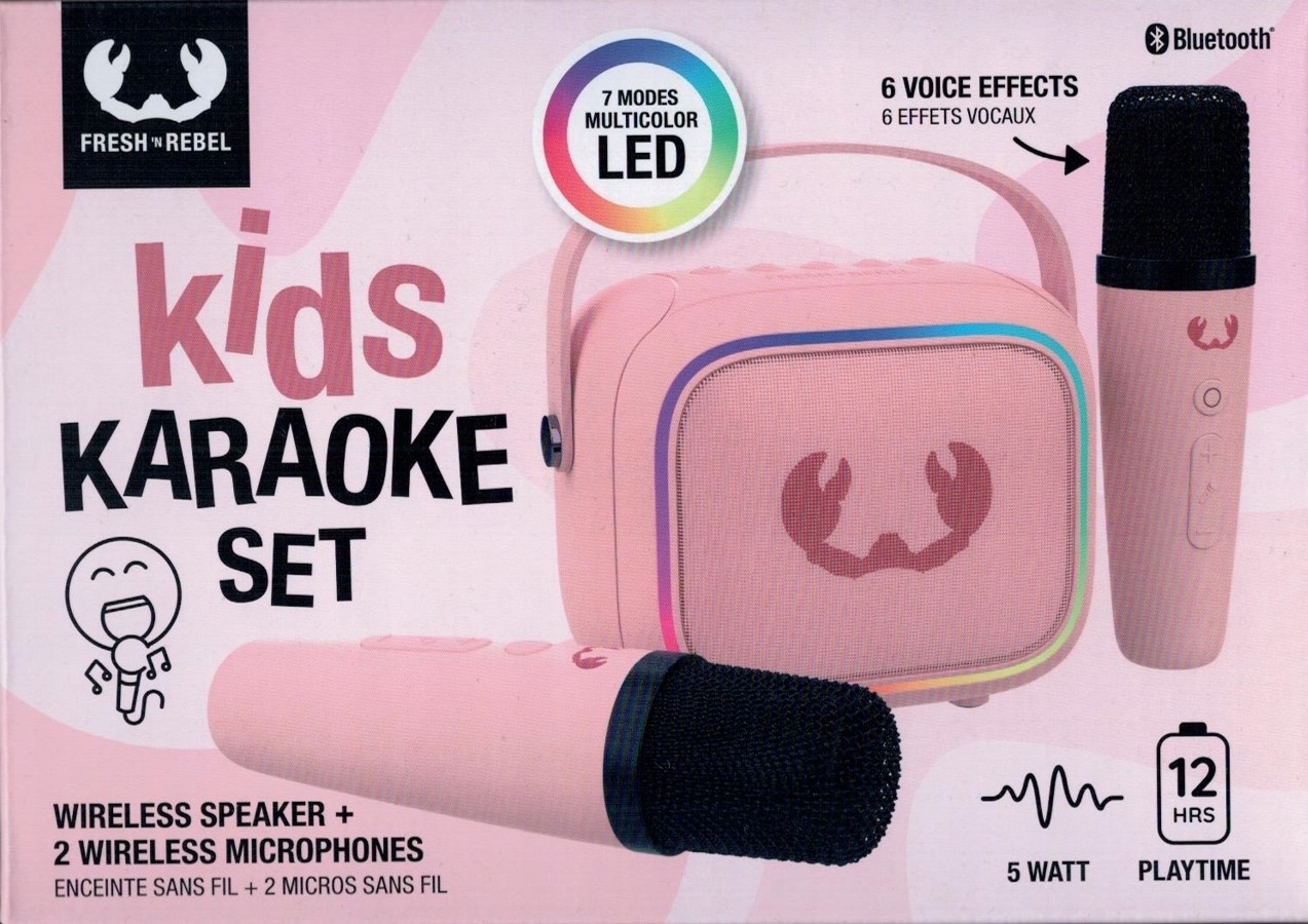 Głośnik przenośny Fresh 'n Rebel Kids Karaoke Set różowy 5 W
