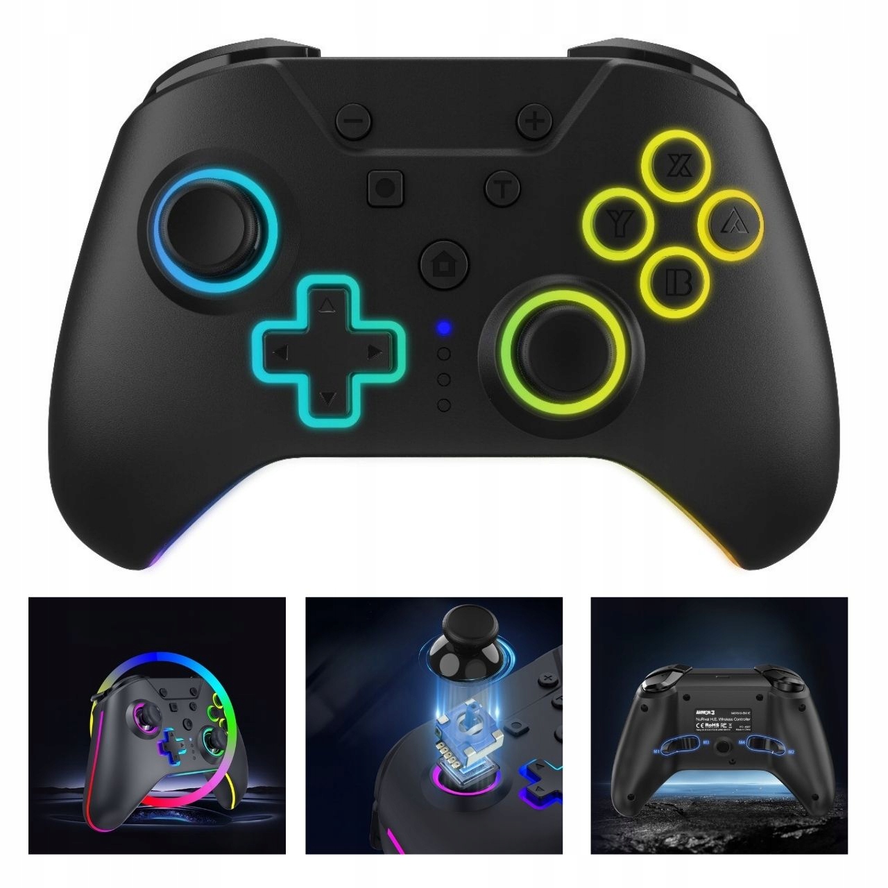 Nintendo Switch Pad Bezprzewodowy Kontroler Do Gier Rgb Hall Stick