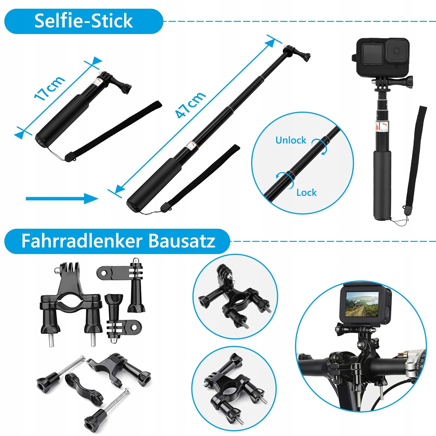 Zestaw Akcesoriów Do GoPro Hero 9 10 11 12 Wodoodporny Czarny OGODEAL — miniatura 7