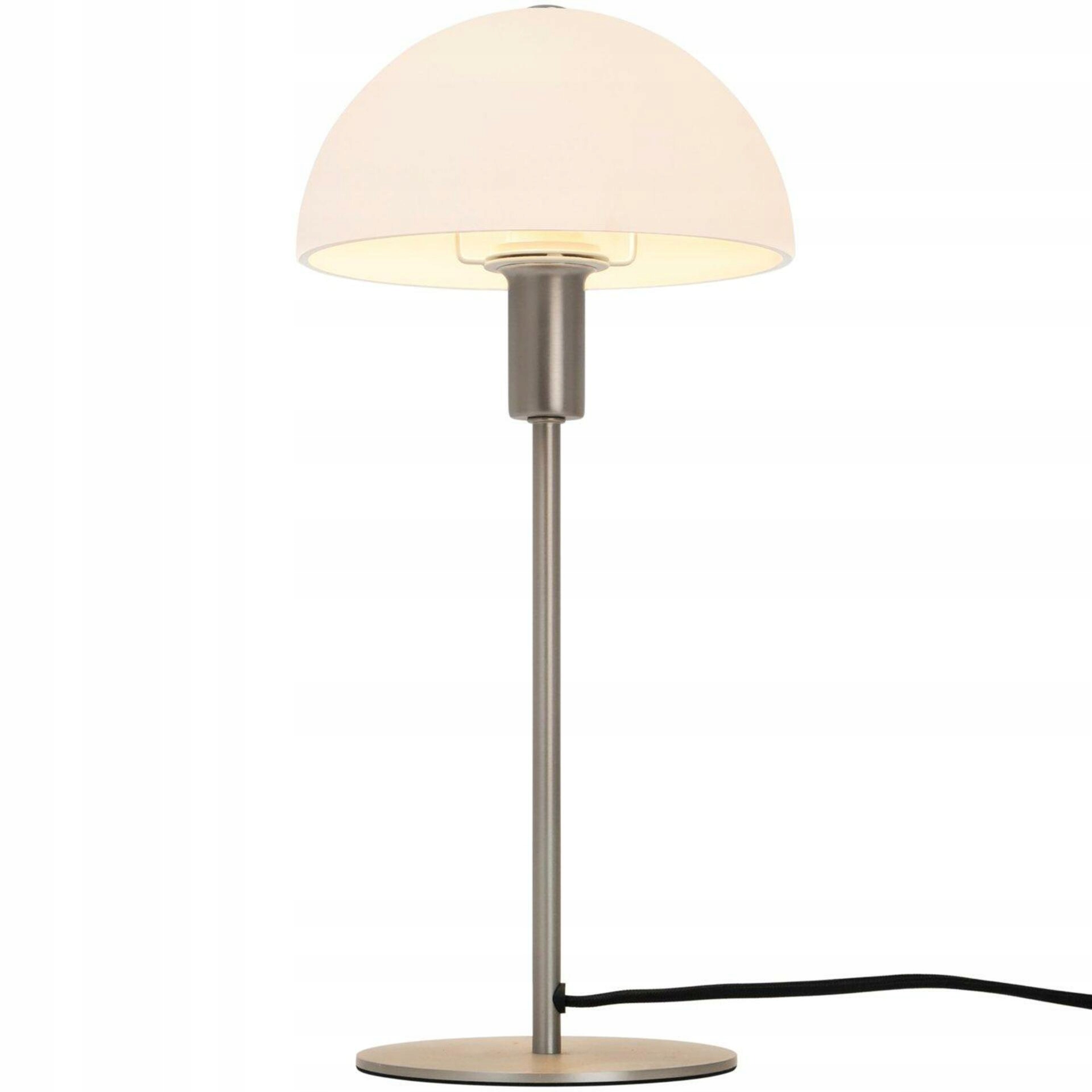 Stolová lampa Nordlux Ellen 20, brúsená oceľ, opálové sklo, E14, 40 cm