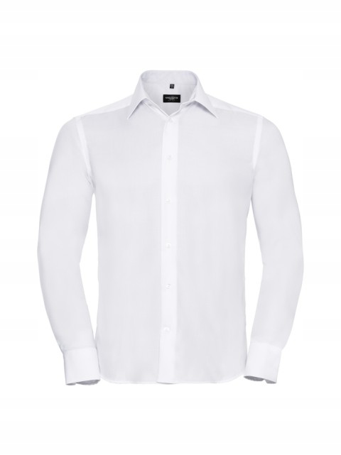Pánská košile s dlouhým rukávem bez žehlení Russell Bílá M