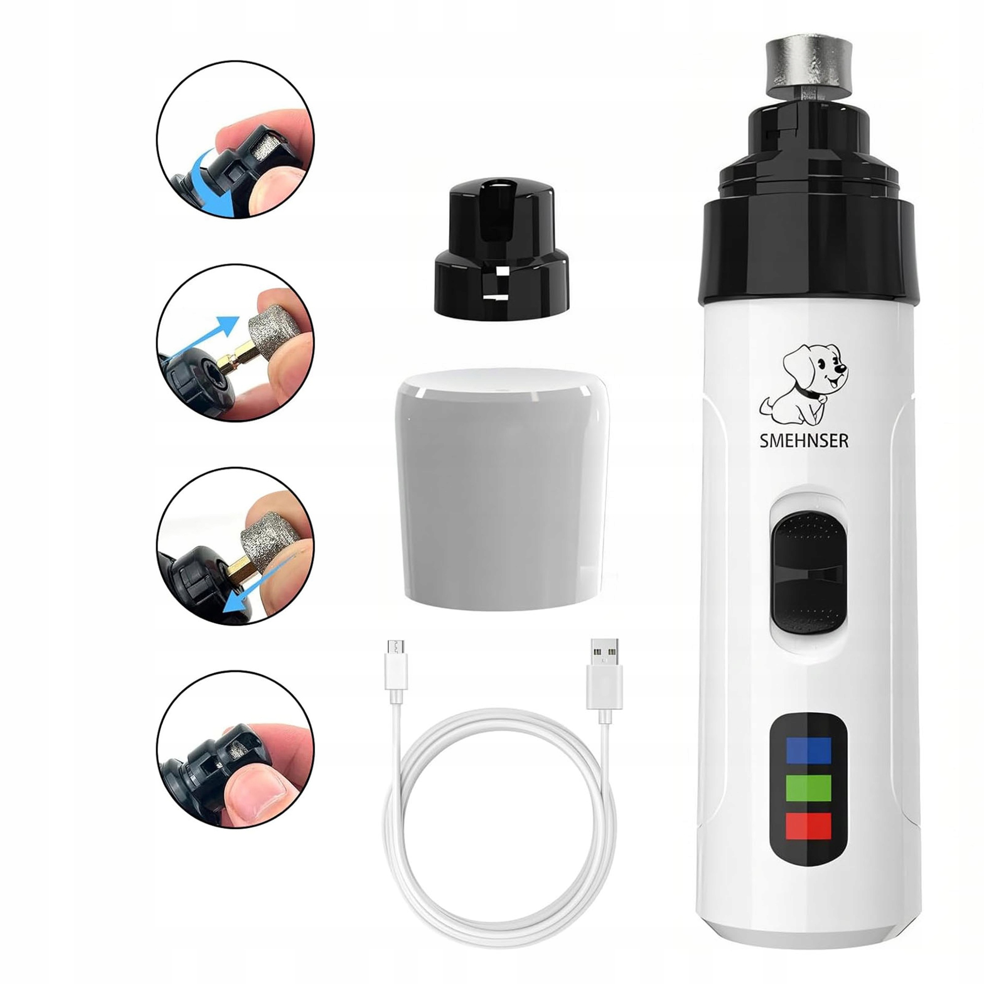 Levně Zastřihovač Drápků Pro Psa Kočku Usb 800MAH Tichý