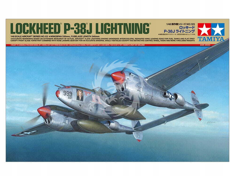 Lockheed P-38J Lightning Tamiya 61123 v měřítku 1/48