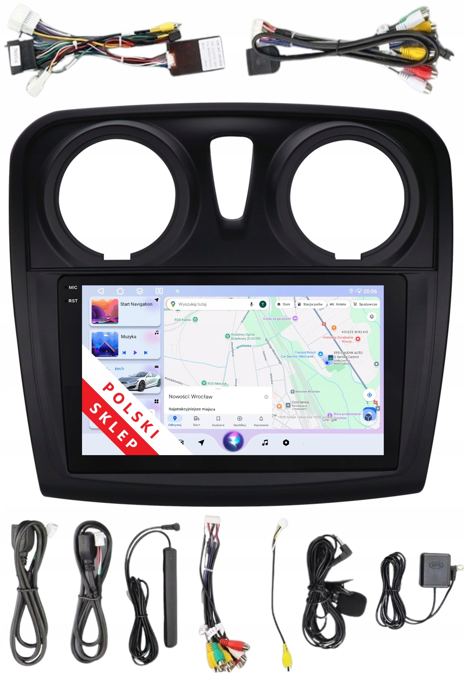 Navigace Rádio Android Dacia Logan 2 Sandero 2 4/64 Gb Dsp Carplay Lte