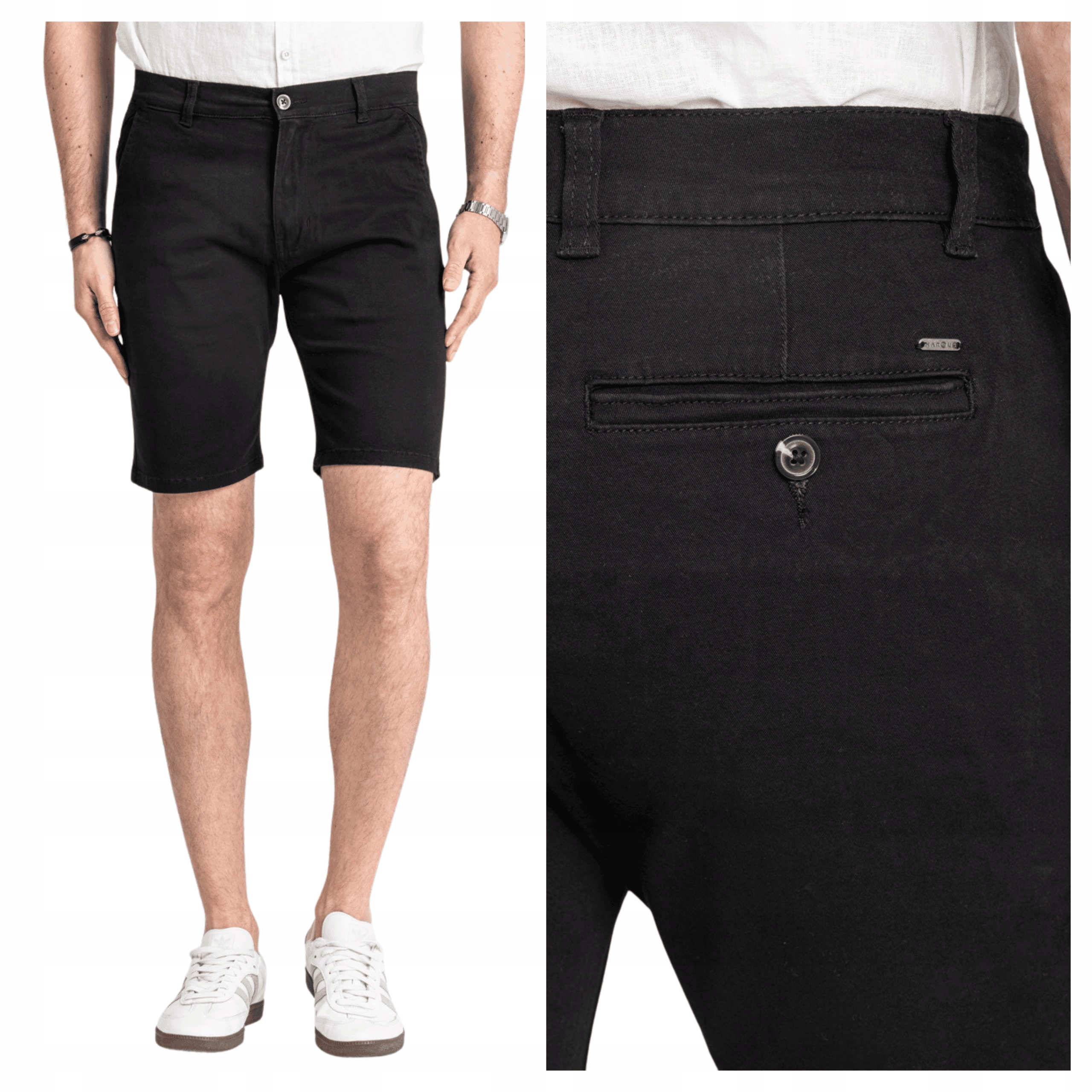 Krátké pánské kalhoty Marcus Gerry Chino Shorts Černé Hladké XL