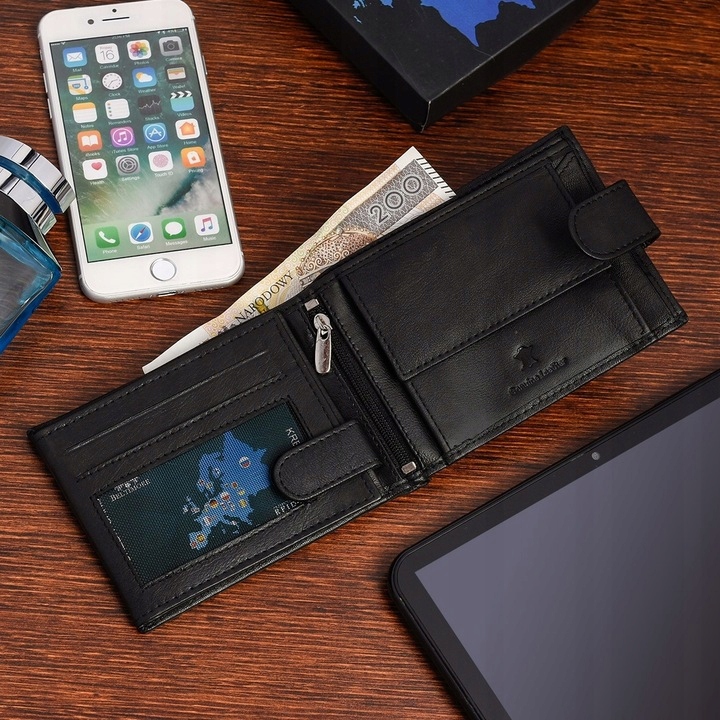 Męski portfel skórzany klasyczny Beltimore Kolor czarny