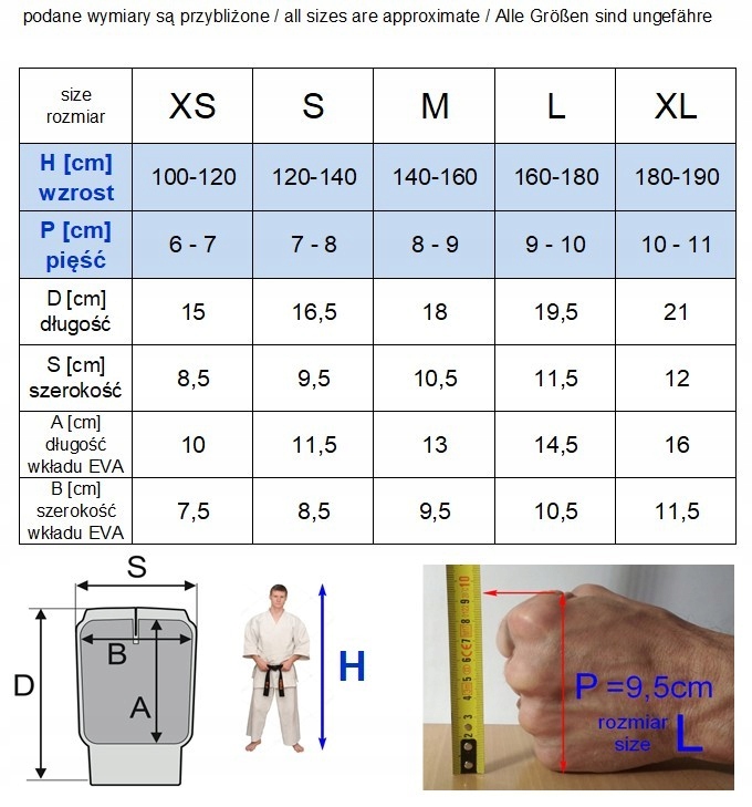 Ochraniacze Dłoń napięstniki karate białe XS Kod producenta 70.00