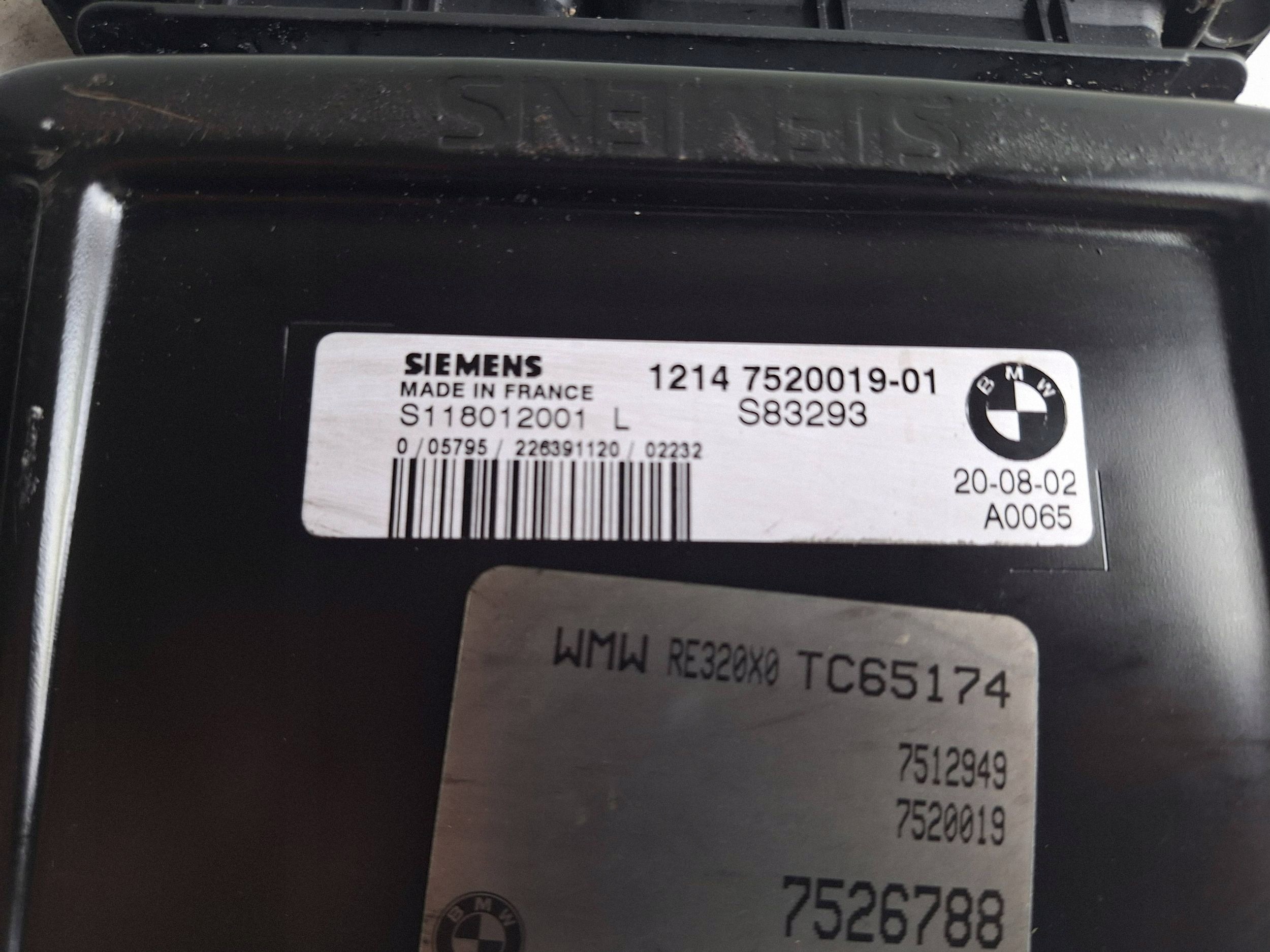 MINI COOPER computer control unit of the engine 7520019-01 SIEMENS S118012001