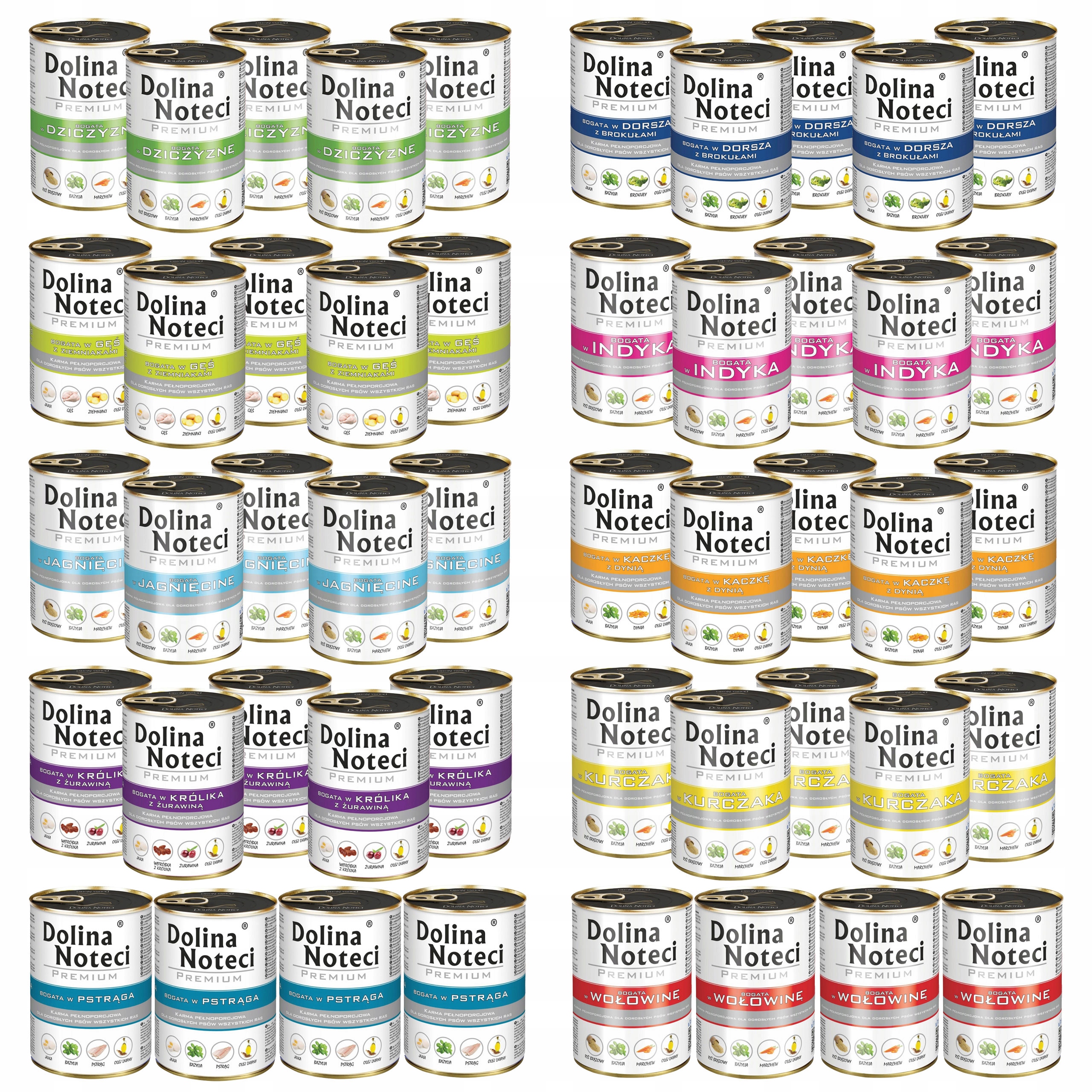 Levně Dolina Noteci Premium Krmivo mokré pro psa MIX Chutí 48 x 400 g bez obilovin