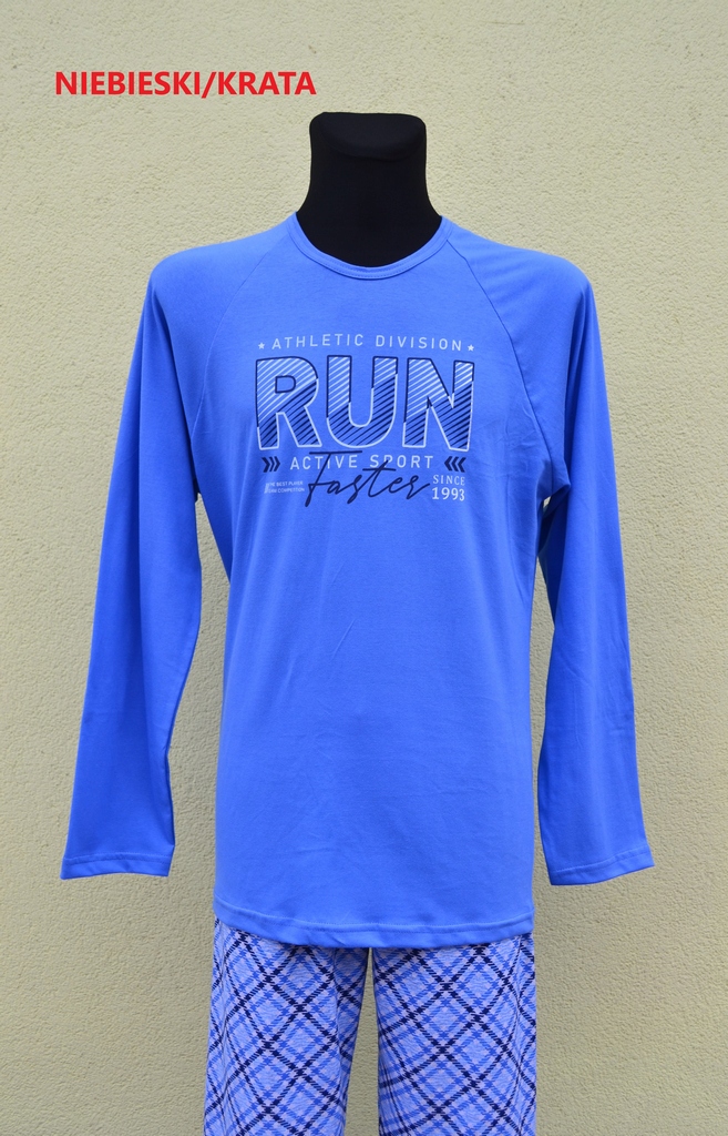 PIŻAMA MŁODZIEŻOWA DŁ.RĘKAW KRATA R 170 M SUTEX Rozmiar M