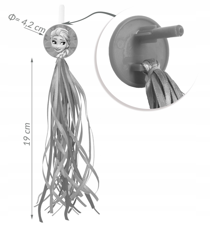 2x WSTĄŻKA KOSZYK ROWEROWY DISNEY PRINCESS KSIĘŻNICZKI Wysokość 20 cm