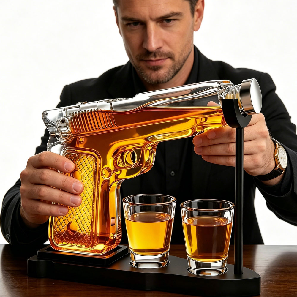 Karafa Revolverová sada 230 ml na Silvestra se 2 skleničkami 50 ml Dárek