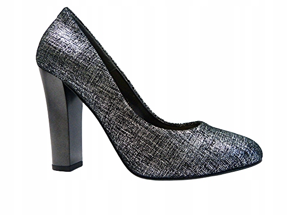 Boty Sala 37 stříbrná mřížka na sloupku kůže A