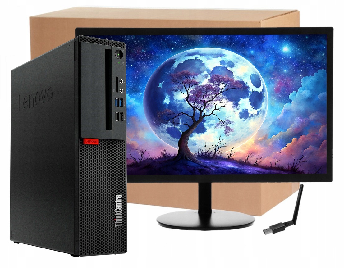 Zestaw komputerowy PC Lenovo M725s AMD 8GB 256SSD W10 +LED24"