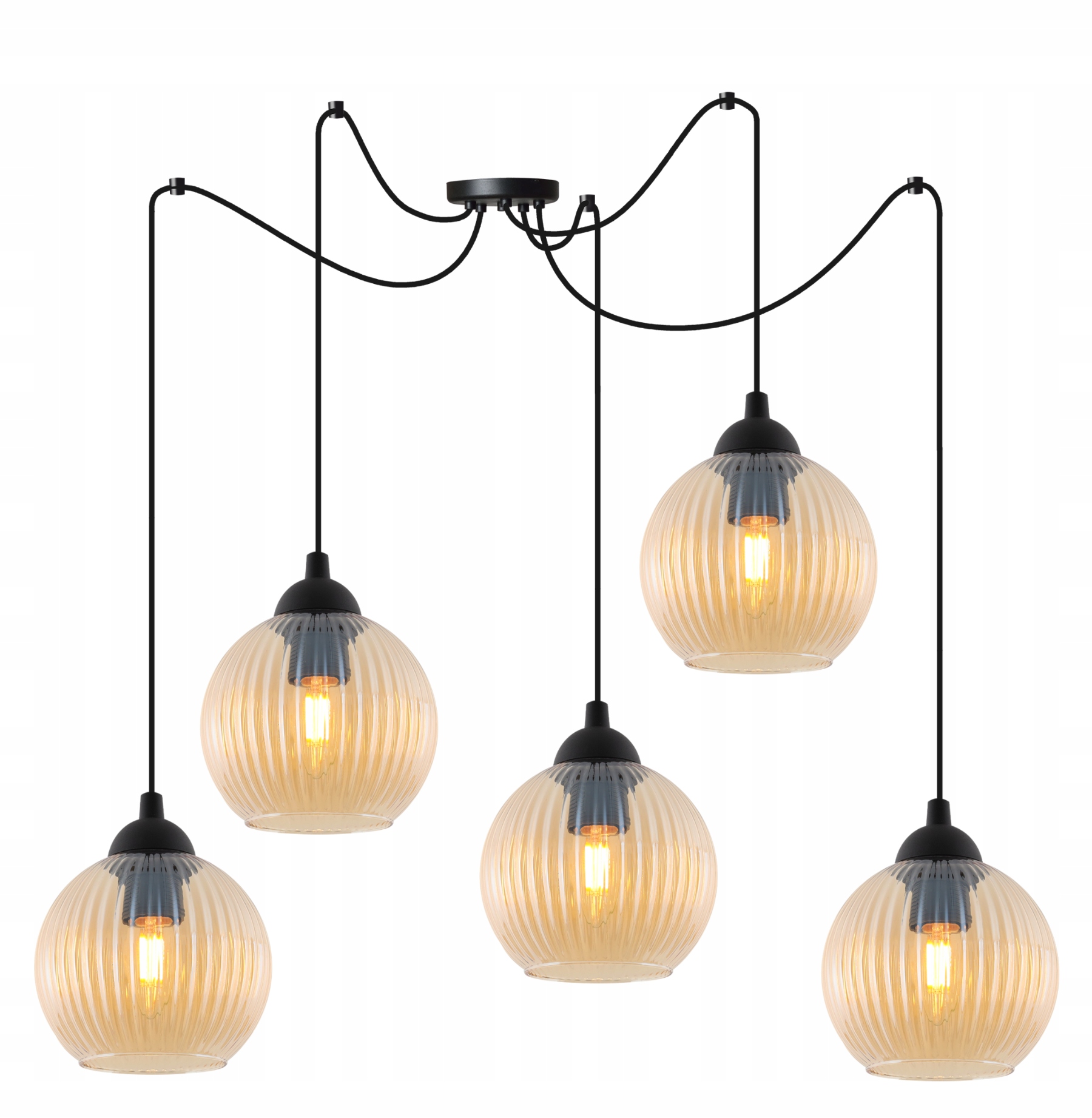 Stropná Závesná Lampa Luster Pavúk Moderné Gule Zo Skla 5 Zdrojov