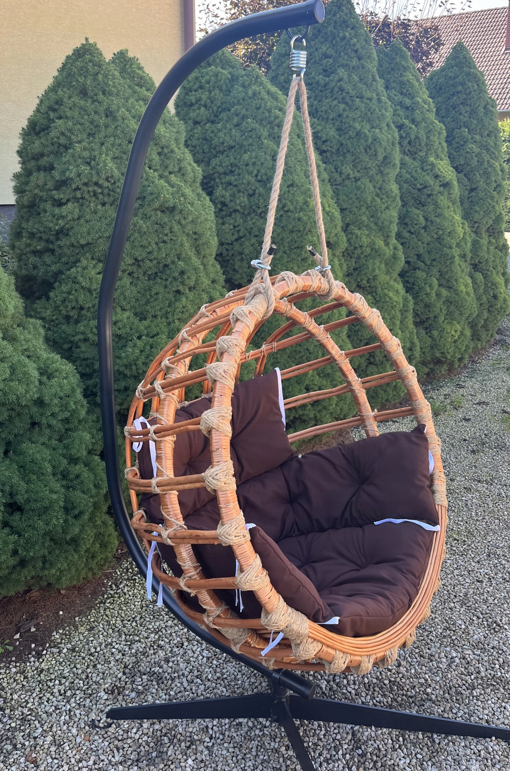 HUŚTAWKA WIKLINOWA OKRĄGŁA / FOTEL WISZĄCY + PODUSZKA Kod producenta 11