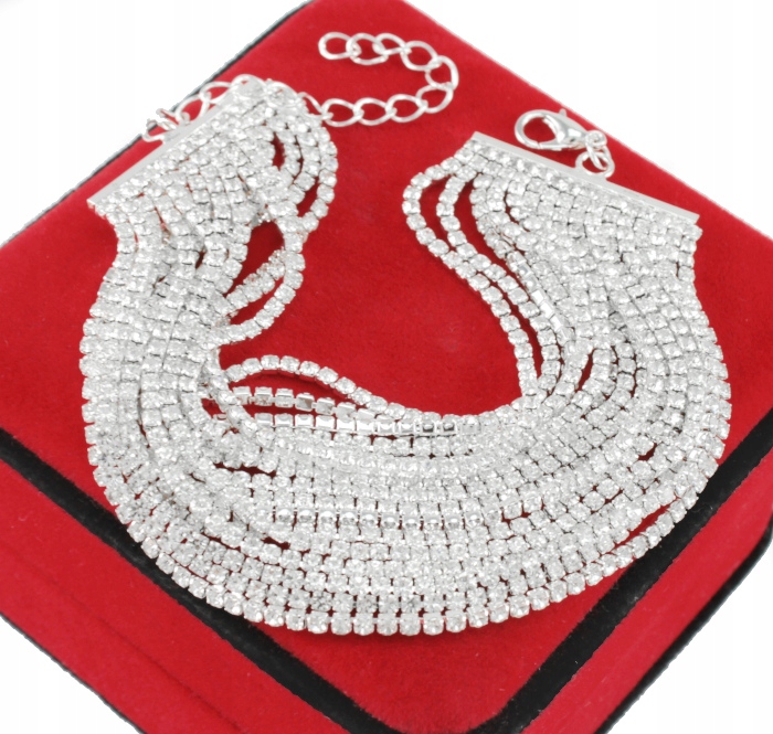 

Bransoletka Srebrna Lux Szeroka 16 Rzędów Cyrkonii