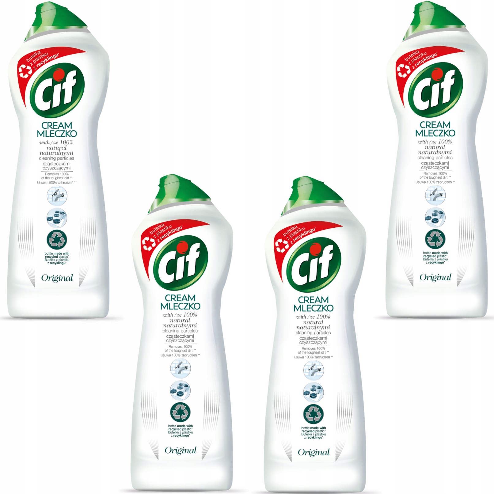 Levně Cif Cream Original Mléko s mikrokrystaly 650ml 4 kusy